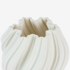 Vaso em cerâmica Anel tridimensional branco 22x14 cm