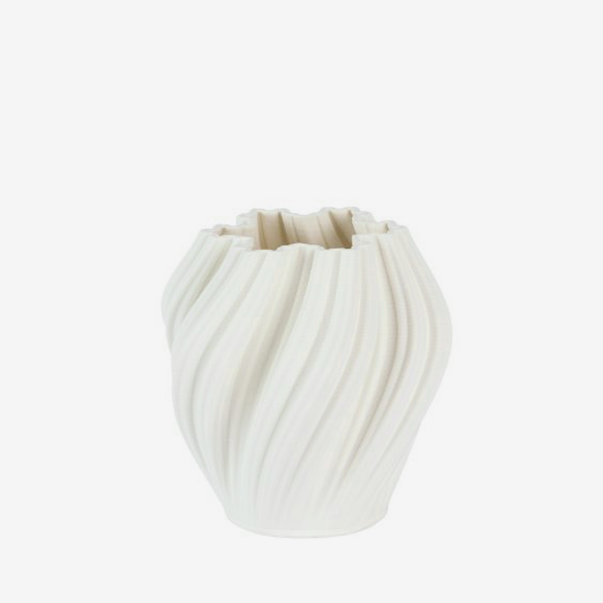 Vaso em cerâmica Anel tridimensional branco 22x14 cm