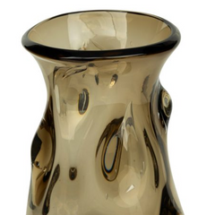 Vaso em vidro Bolhas fumê 21x24 cm