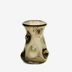 Vaso em vidro Bolhas fumê 21x24 cm
