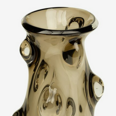 Vaso em vidro Bolhas fumê 22x29 cm