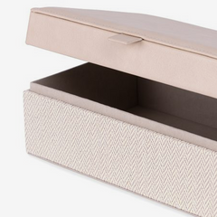 Caixa em MDF revestida em PU Zig Zag bege 18x12 cm
