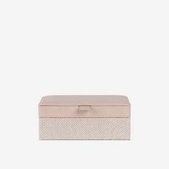 Caixa em MDF revestida em PU Zig Zag bege 18x12 cm