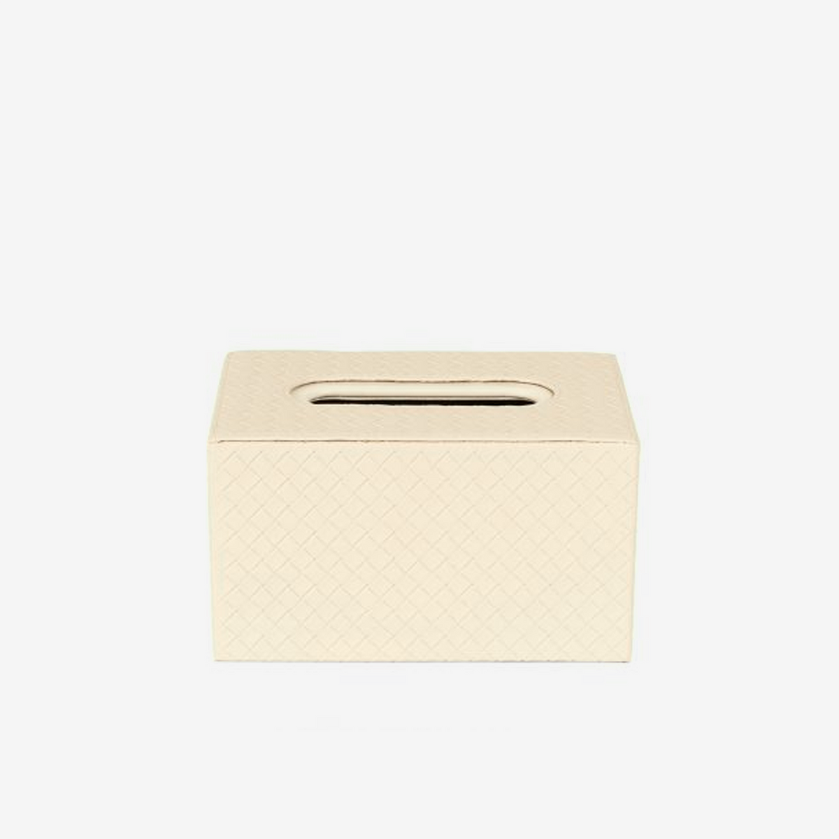 Porta lenço em MDF com revestimento em PU bege 20x13 cm