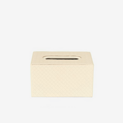 Porta lenço em MDF com revestimento em PU bege 20x13 cm