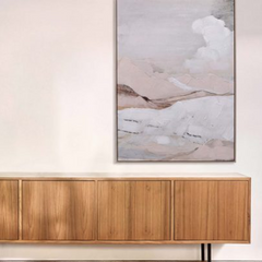 Quadro em MDF e canvas Amanhecer bege 100x140 cm