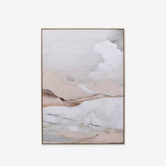 Quadro em MDF e canvas Amanhecer bege 100x140 cm