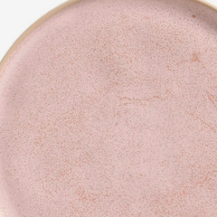 Prato raso em cerâmica Bio litchi rosa 27x02 cm