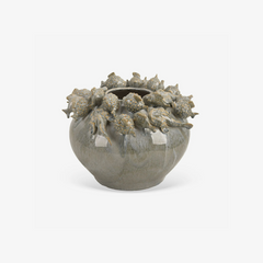 Vaso em cerâmica peixes azul 32x13 cm