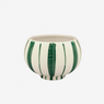 Vaso em cerâmica Botânica off white e verde 17x13 cm