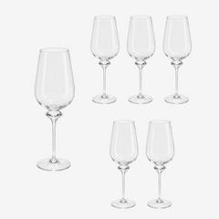 Jogo de taças para vinho em vidro Diamante
