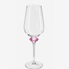 Jogo de taças para vinho em vidro Diamante rosa 645 ml 6 peças