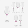Jogo de taças para vinho em vidro Diamante rosa 645 ml 6 peças