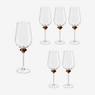 Jogo de taças para vinho em vidro Diamante âmbar 645 ml 6 peças