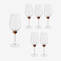 Jogo de taças para vinho em vidro Diamante âmbar 645 ml 6 peças