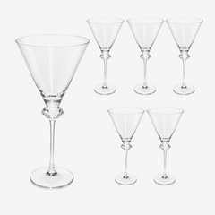 Jogo de taças para martini em vidro Diamante 415 ml 6 peças