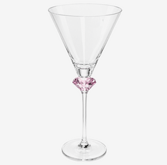 Jogo de taças para martini em vidro Diamante rosa 415 ml 6 peças