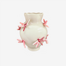 Vaso em cerâmica Libélulas bege e rosa 26x28 cm