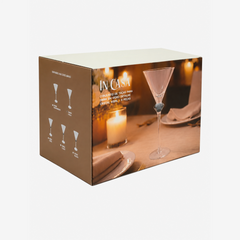 Jogo de taças para martini em vidro Diamante rosa 415 ml 6 peças