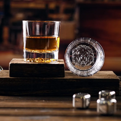 Jogo de copos para whisky em cristal ecológico Animais 4 peças 300 ml