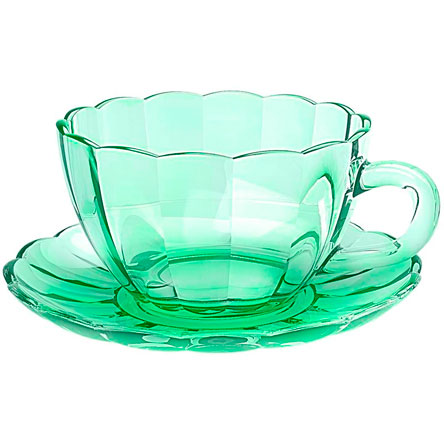 Jogo de xícaras de vidro para café Peach verde 90 ml 12 peças