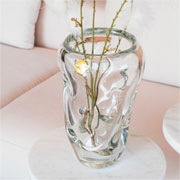 Vaso Murano Magnólia quartzo fumê 28x19 cm 