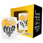 Caneca de cerâmica pai de coração branca 325 ml 