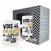 Caneca de cerâmica você me ensinou branca 325 ml 
