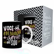 Caneca de cerâmica você me ensinou preta 325 ml 