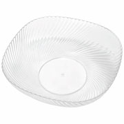 Saladeira redonda de vidro canelado 26x08 cm 