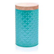 Porta cotonete em metal azul 12 cm 