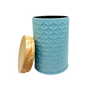 Porta cotonete em metal azul 12 cm 