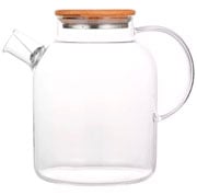 Chaleira de vidro Borossilicato com tampa de bambu 1,6 litros 