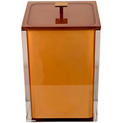 Lixeira de resina Quadratta Cristal Ouro 18x29 cm 