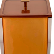 Lixeira de resina Quadratta Cristal Ouro 18x29 cm 