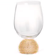 Taça de cristal Strass dourado 496 ml 