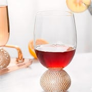 Taça de cristal Strass dourado 496 ml 