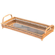 Bandeja em metal realeza dourada 50x20 cm 