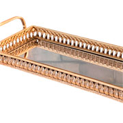 Bandeja em metal realeza dourada 50x20 cm 