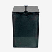 Lixeira de resina Quadratta chumbo cromado 18x29 cm 