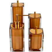 Jogo de banheiro em resina Quadratta gold 04 peças. 