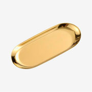 Bandeja em inox Linea dourada 27x11 cm 