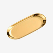 Bandeja em inox Linea dourada 30x13 cm 