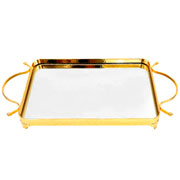 Bandeja em metal egito dourada 50x30 cm. 