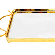 Bandeja em metal egito dourada 50x30 cm. 