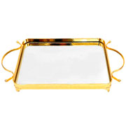 Bandeja em metal egito dourada 45x24 cm 