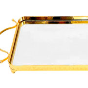 Bandeja em metal egito dourada 45x24 cm 