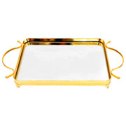Bandeja em metal egito dourada 42x21 cm 