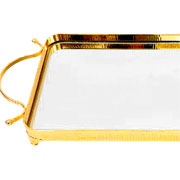 Bandeja em metal egito dourada 42x21 cm 