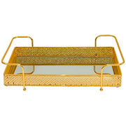 Bandeja em metal vivere dourada 50x21 cm. 